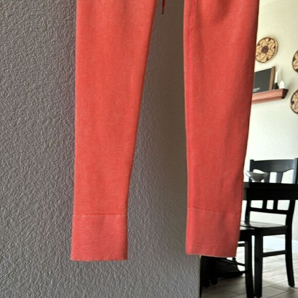 NWOT Free People High Rise Leggings Orange Peach Drawstring M/L Gym Activewear - Picture 10 of 15